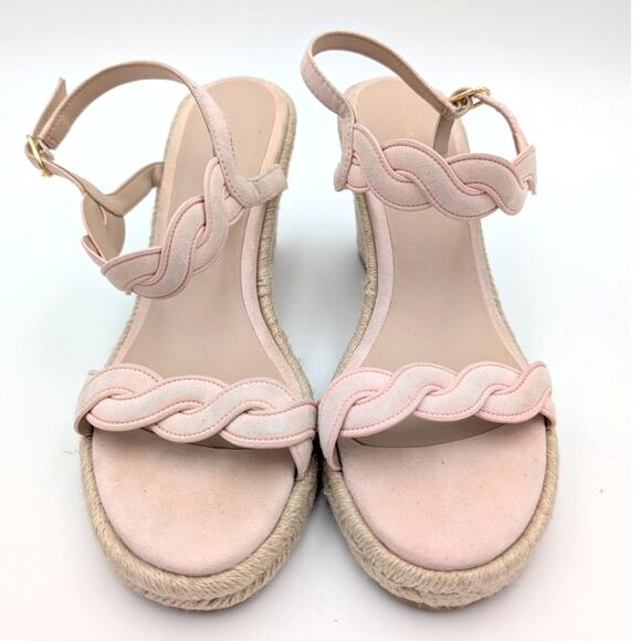 Stuart Weitzman Twist Espadrille Platform Wedge Sandal Rosewater Size US8.5 EU39 - Picture 2 of 9